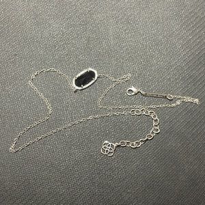 Kendra Scott Elisa Silver Pendant Necklace in Black Opaque Glass
